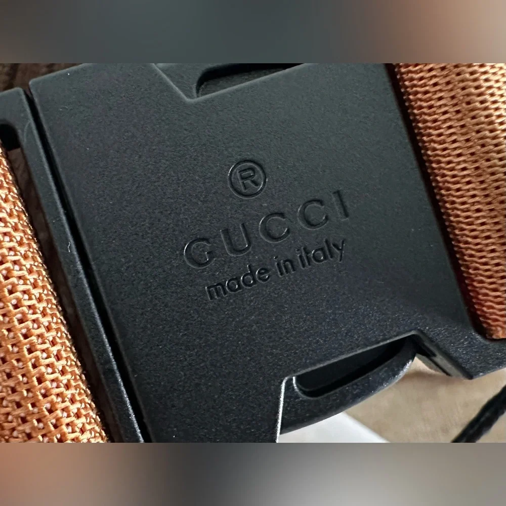 GUCCI Interlocking G Star Childrens Kids Crossbody Belt Bag Fanny Brown Corduroy